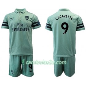 Camisolas de Futebol Arsenal Lacazette 9 Criança Equipamento 3ª 2018/19 Manga Curta